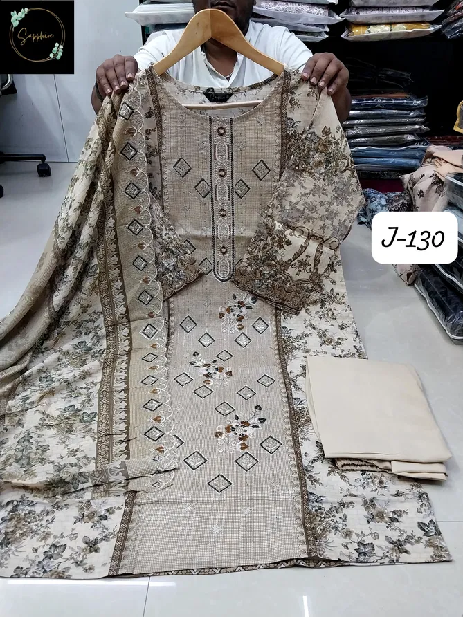 HR By Jazmin Vol 130 Cotton Embroidered Pakistani Salwar Suit Wholesale Price In Surat